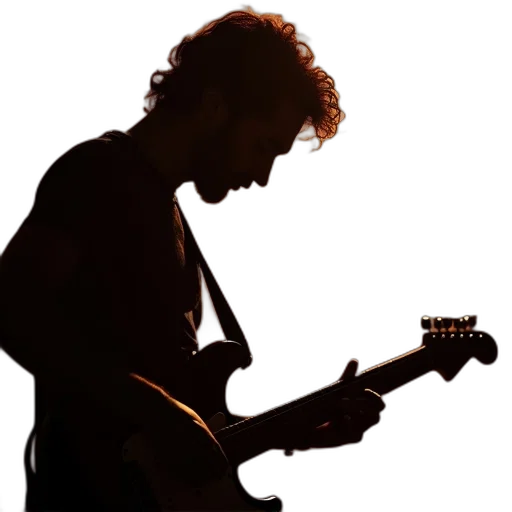 photorealistic, guitar, silhouette transparent PNG cut-out