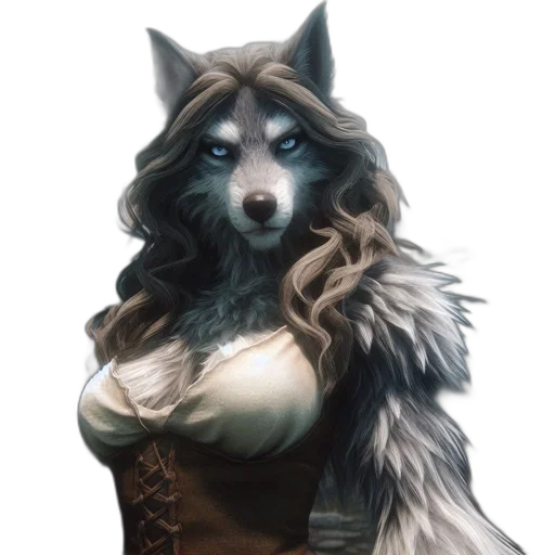 staff, dress, animal, fantasy art transparent PNG cut-out