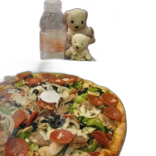 food, 3d render, pizza, pepperoni transparent PNG cut-out