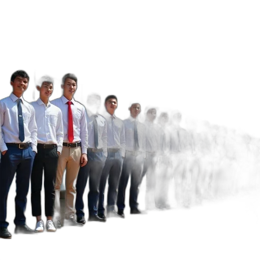 staff, robot, 3d render, photorealistic transparent PNG cut-out