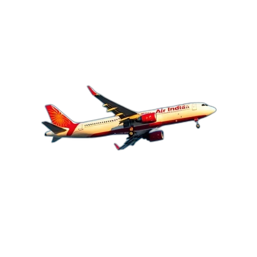 3d render, red, white, airplane transparent PNG cut-out