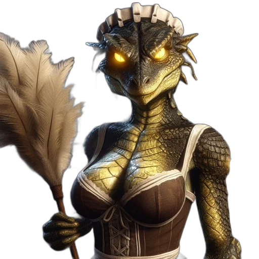 mask, dragon, staff, creature transparent PNG cut-out