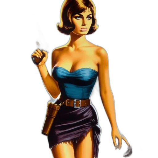 dress, staff, weapon, comic book art transparent PNG cut-out