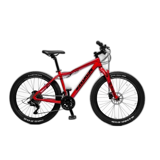 red, mountain, bike, black transparent PNG cut-out