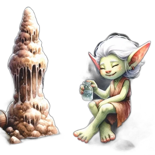 concept art, fantasy art, watercolor, 3d render transparent PNG cut-out