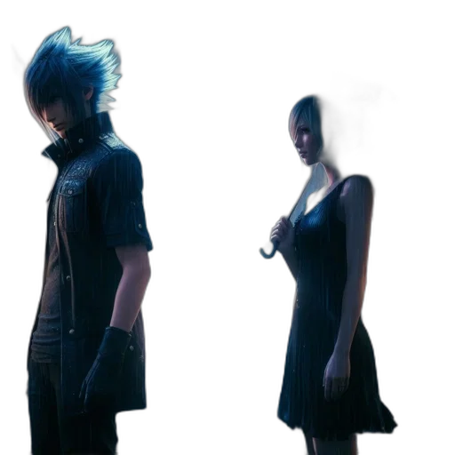dress, hair, jacket, concept art transparent PNG cut-out
