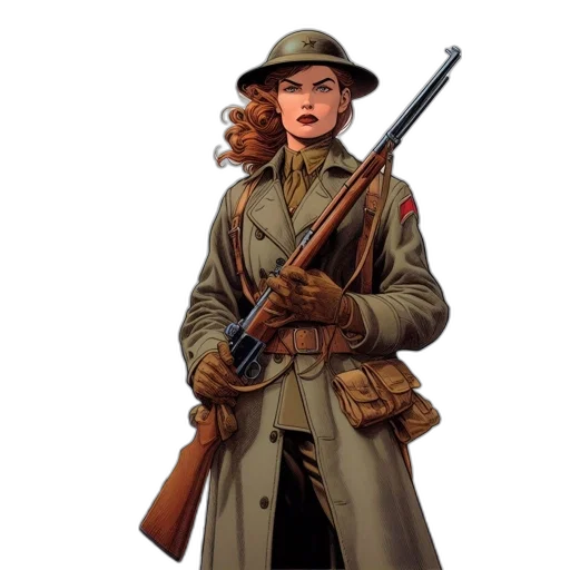 staff, weapon, jacket, hat transparent PNG cut-out