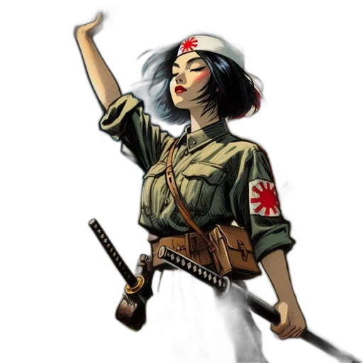 weapon, staff, hat, jacket transparent PNG cut-out