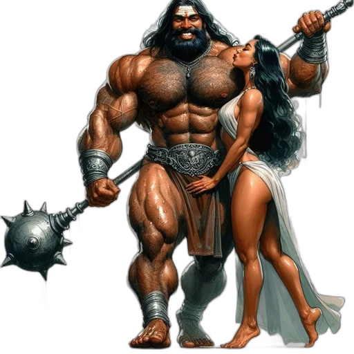 concept art, fantasy art, comic book art, muscular transparent PNG cut-out