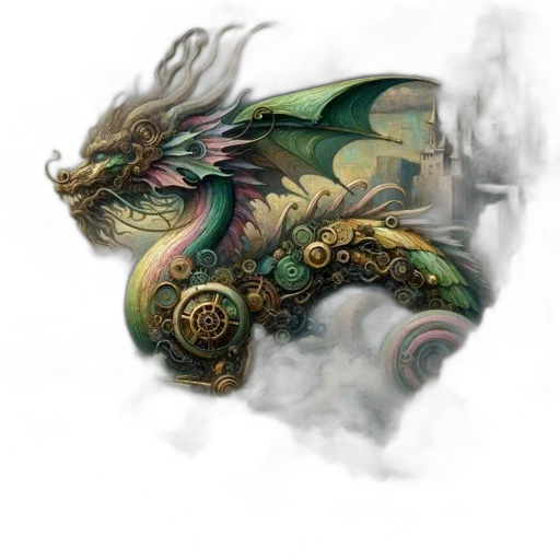 dragon, staff, weapon, creature transparent PNG cut-out