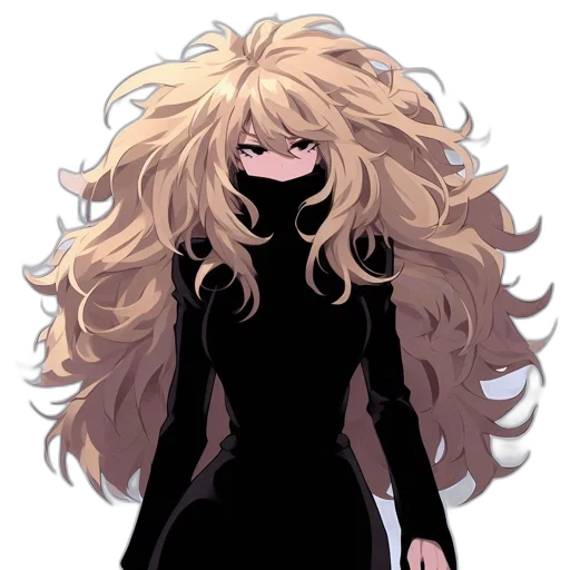 hair, dress, mask, creature transparent PNG cut-out