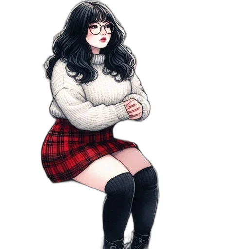 jacket, dress, creature, hair transparent PNG cut-out