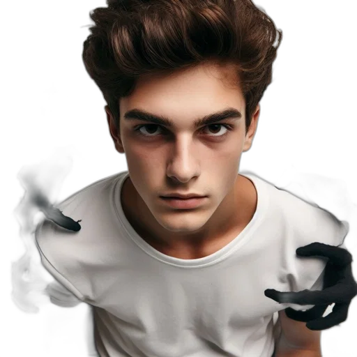 face, mask, hair, jacket transparent PNG cut-out