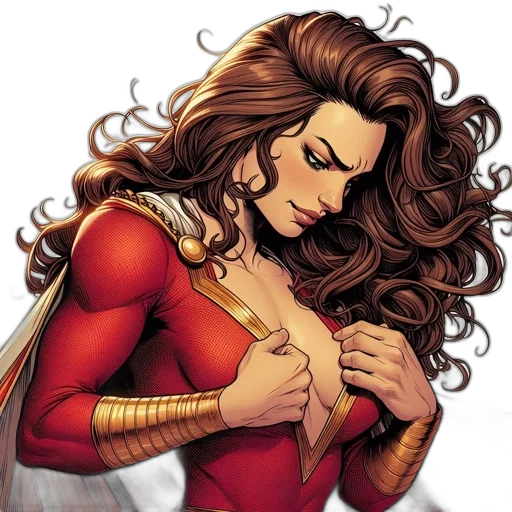 comic book art, female, character, brown transparent PNG cut-out