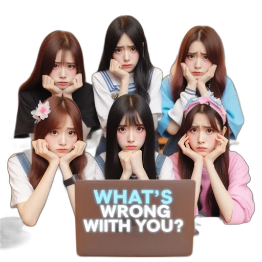 group, young, women, possibly transparent PNG cut-out