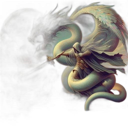 dragon, staff, sword, weapon transparent PNG cut-out