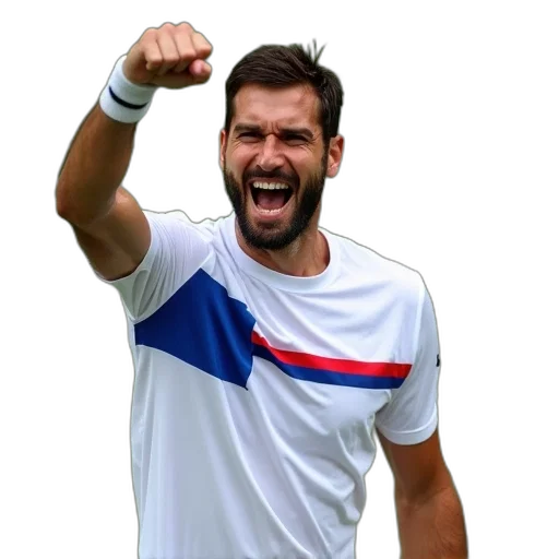 male, tennis, player, celebrating transparent PNG cut-out