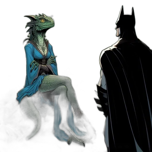 comic book art, concept art, fantasy art, watercolor transparent PNG cut-out