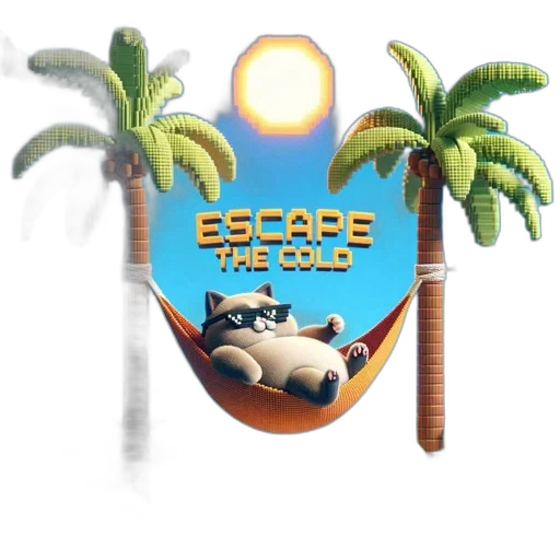 concept art, 3d render, vaporwave, beach transparent PNG cut-out