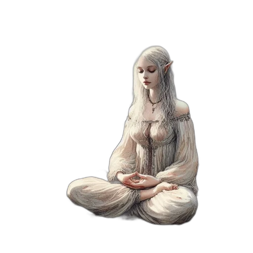 dress, creature, jewelry, staff transparent PNG cut-out
