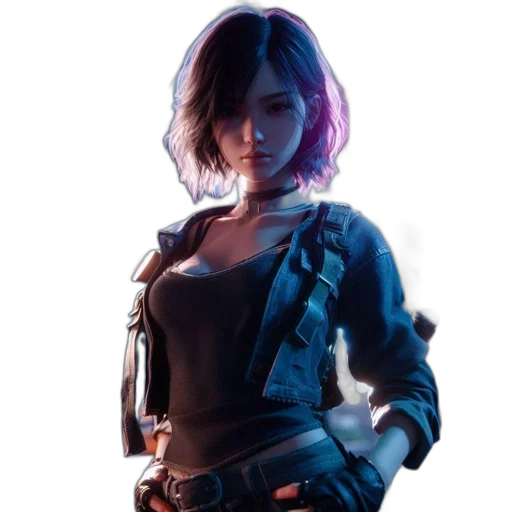 jacket, weapon, face, staff transparent PNG cut-out