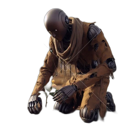 jacket, staff, weapon, mask transparent PNG cut-out