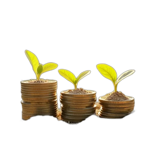 three, stacks, money, seed transparent PNG cut-out