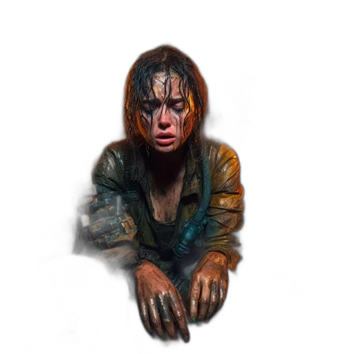 jacket, face, creature, concept art transparent PNG cut-out