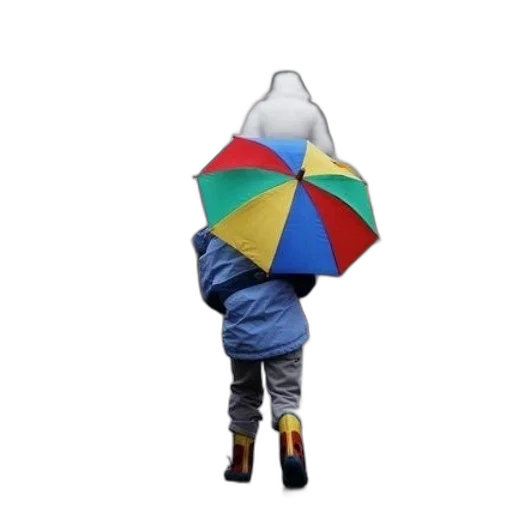 umbrella, jacket, hat, photorealistic transparent PNG cut-out