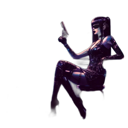 robot, dress, concept art, cyberpunk transparent PNG cut-out