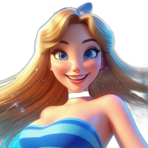 dress, face, crown, 3d render transparent PNG cut-out
