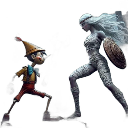 concept art, fantasy art, comic book art, 3d render transparent PNG cut-out