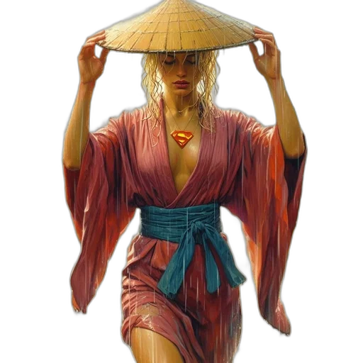 dress, umbrella, staff, jewelry transparent PNG cut-out