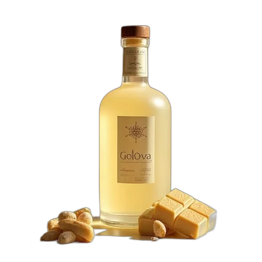 bottle, golden, golova, white transparent PNG cut-out
