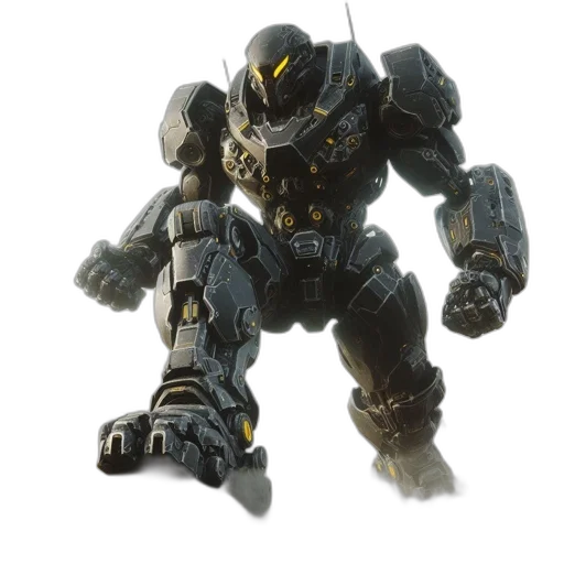 robot, weapon, concept art, 3d render transparent PNG cut-out