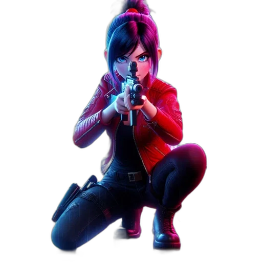 weapon, jacket, concept art, 3d render transparent PNG cut-out