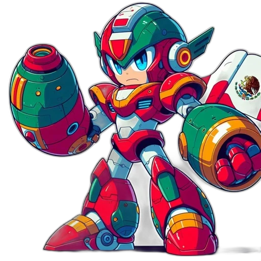 robot, weapon, concept art, pixel art transparent PNG cut-out