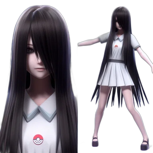 hair, creature, concept art, 3d render transparent PNG cut-out