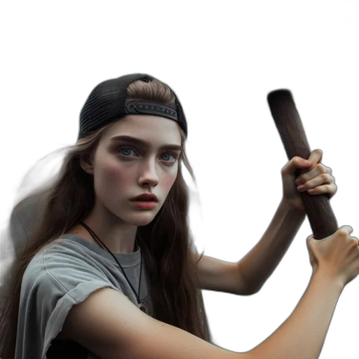 hat, weapon, staff, hair transparent PNG cut-out