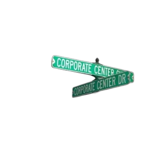 3d render, city street, street, signs transparent PNG cut-out