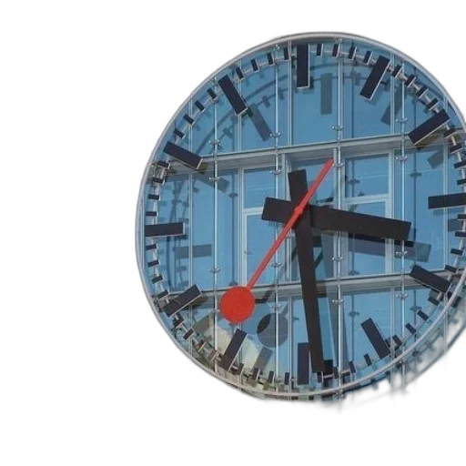 3d render, large, clock, hands transparent PNG cut-out