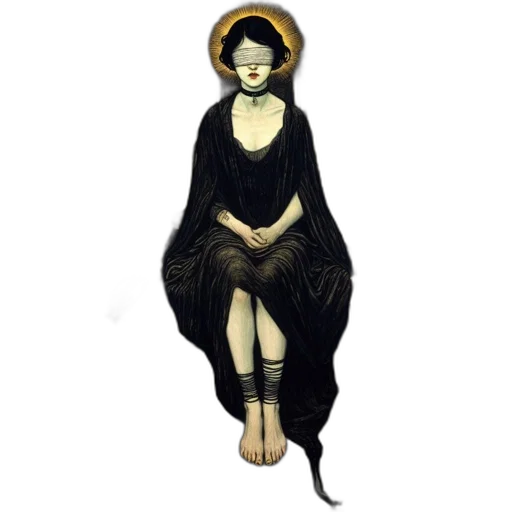 dress, mask, staff, creature transparent PNG cut-out