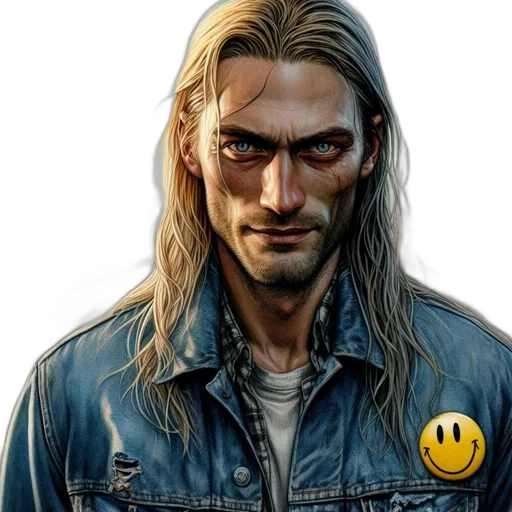 jacket, face, concept art, photorealistic transparent PNG cut-out