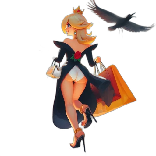 crown, staff, dress, concept art transparent PNG cut-out
