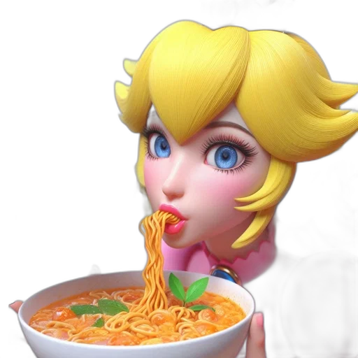 food, 3d render, concept art, vaporwave transparent PNG cut-out