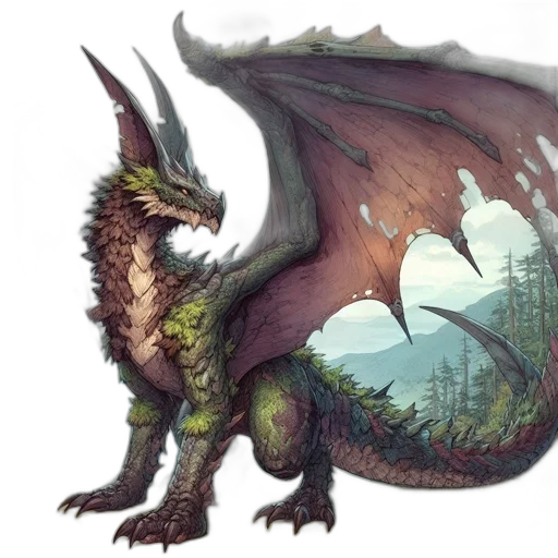 dragon, creature, animal, staff transparent PNG cut-out