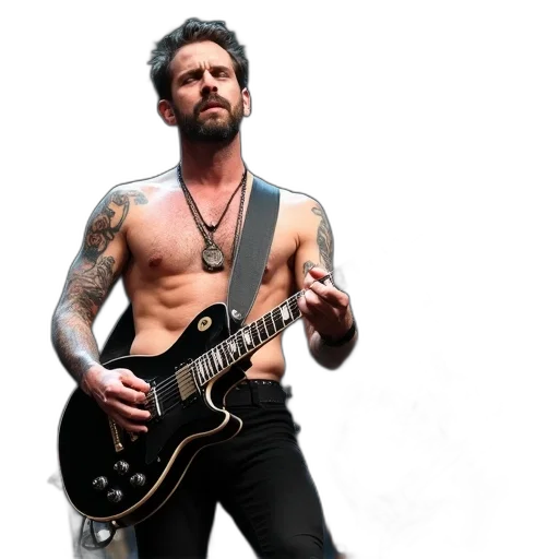 shirtless, male, musician, tattoos transparent PNG cut-out