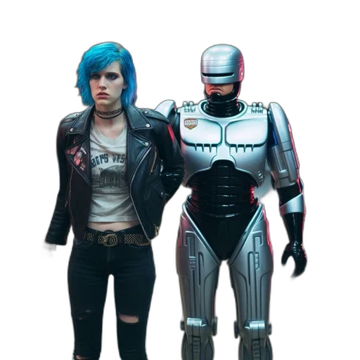 robot, jacket, cyberpunk, concept art transparent PNG cut-out