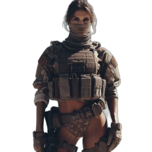 weapon, jacket, staff, dress transparent PNG cut-out