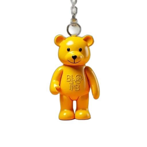 jewelry, 3d render, yellow, bear transparent PNG cut-out
